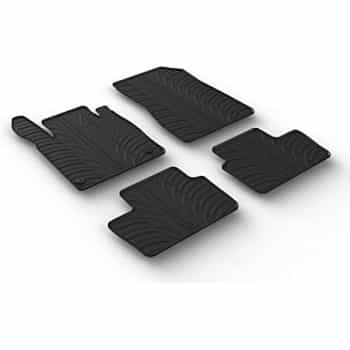 Alfombrillas de goma compatibles con Nissan Juke II 2019- (Diseño T, 4 piezas + clips de montaje)