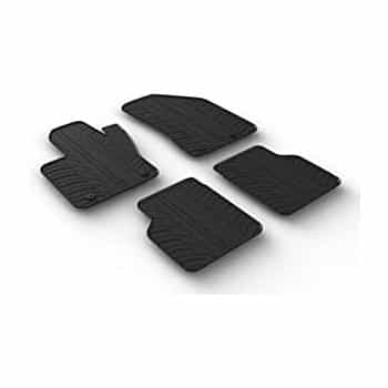 Alfombrillas de goma compatibles con Jeep Compass 5/2017- (diseño T, 4 piezas + clips de montaje)