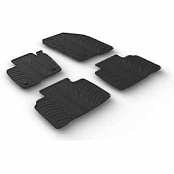 Alfombrillas de goma compatibles con Ford Edge 2016- (diseño T, 4 piezas + clips de montaje)