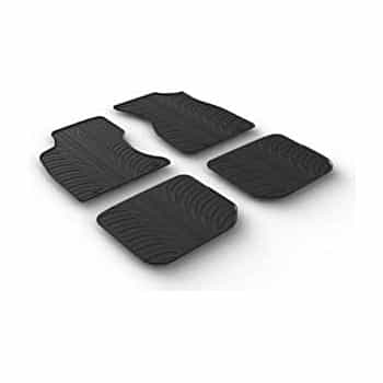 Alfombrillas de goma aptas para Audi A4 1996-2000 (T-Design 4 piezas + clips de montaje)
