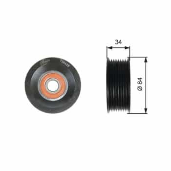 Rodillo guía/rodillo deflector, correa Poly V T36425 Gates