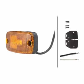 Indicador lateral LED 9-36V con soporte/cable 0,5m