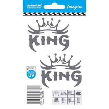 Pegatinas para coche King (2 unidades, 6 x 4,9 cm)