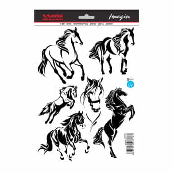 Juego de pegatinas para tatuajes de Mustang para coche (19 x 28 cm)