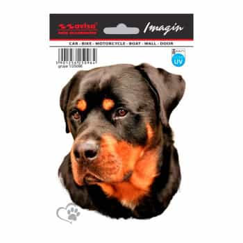 Pegatina para coche de rottweiler (13,5 x 11 cm)