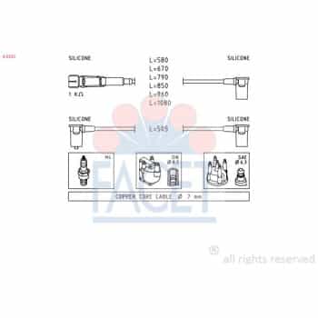 Juego de cables de bujía 4.9323 Facet