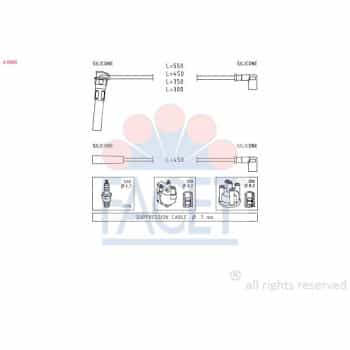 Juego de cables de bujía 4.9888 Facet