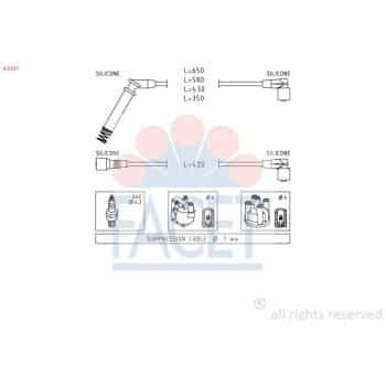 Juego de cables de bujía 4.9237 Facet