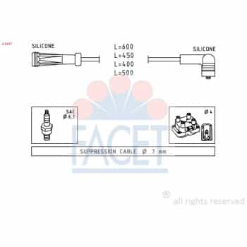 Juego de cables de bujía 4.9447 Facet