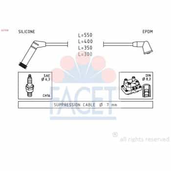 Juego de cables de bujía 4.7119 Facet