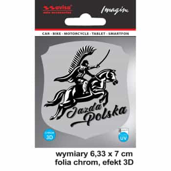 Pegatina AutoTattoo Husar 3D Cromada - 6,33 x 7 cm