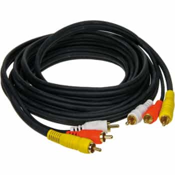 Cable A/V 3 mtr. 3 conectores rojo - blanco - amarillo