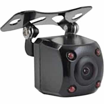 Mini cámara de marcha atrás universal negra NTSC con líneas de imagen, función espejo y función de visión nocturna