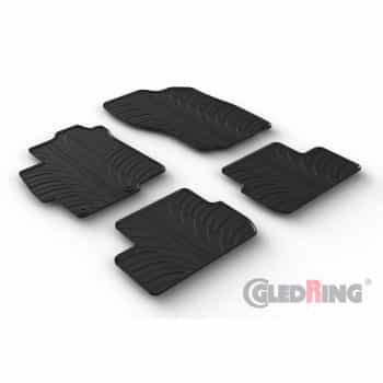 Alfombrillas de goma compatibles con Mitsubishi Lancer VIII Sedán 2008-2017 (perfil en T de 4 piezas + clips de montaje