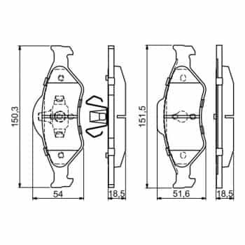 Juego de pastillas de freno 0 986 424 645 Bosch