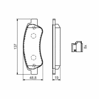Kit de plaquettes de frein, frein à disque 0986494604 Bosch