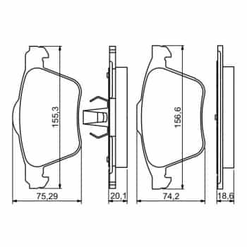 Kit de plaquettes de frein, frein à disque 0 986 494 245 Bosch