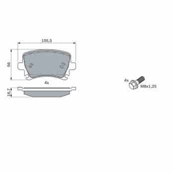 Kit de plaquettes de frein, frein à disque 0 986 494 053 Bosch