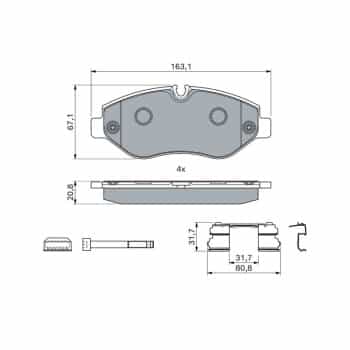 Kit de plaquettes de frein, frein à disque 0 986 494 121 Bosch