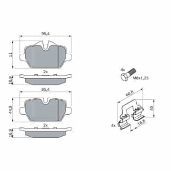 Kit de plaquettes de frein, frein à disque 0 986 494 269 Bosch