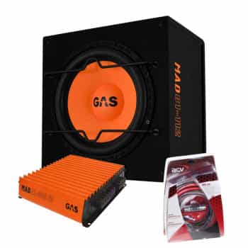 Conjunto de subwoofer GAS MAD MAD B1-112 + MAD A1-500.1D + WK-20