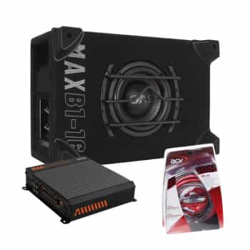 Conjunto de subwoofer GAS MAX MAX B1-16 + MAD A2-600.1DFL + WK-20