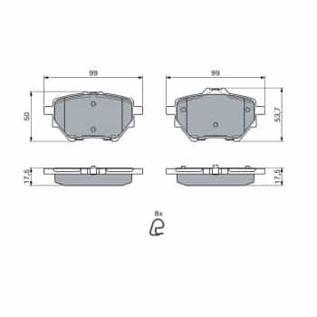 Kit de plaquettes de frein, frein à disque 0986494716 Bosch