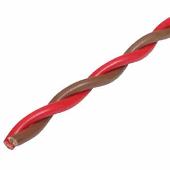 Cable de altavoz "TWISTED" para sistema de audio, 2 x 1,50 mm², marrón/rojo
