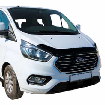 Protector de capó unidireccional Ford Transit Custom MK1 Facelift 2018-2023 - Negro brillante