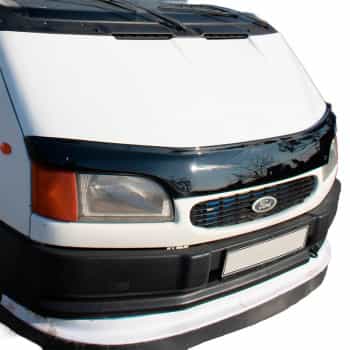 Protector de capó unidireccional (antigravilla) compatible con Ford Transit MK5 1993-2002 - Negro brillante