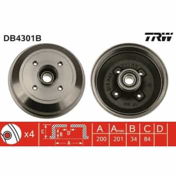 Tambor de freno DB4301B TRW