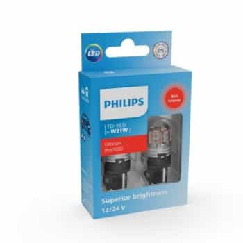 Lámparas LED Philips W21W Ultinon PRO7000 - Rojas