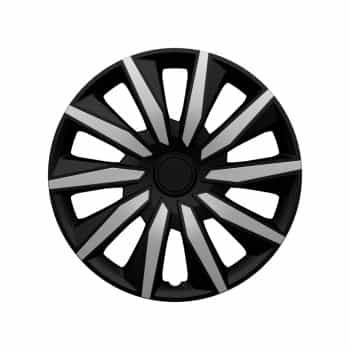 Ensemble de 4 enjoliveurs de roue AutoStyle Decent 16 pouces argent/noir