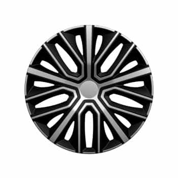 Ensemble de 4 enjoliveurs AutoStyle Sinus 14 pouces argent/noir