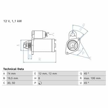 Motor de arranque / Arranque 0 986 012 831 Bosch