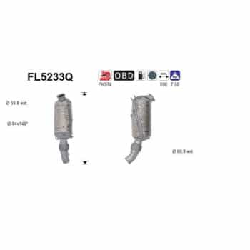 Filtro de partículas diésel, sistema de escape FL5233Q