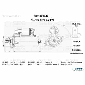 Arranque Hatz 1,5 kw