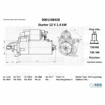 Motor de arranque Renault 1,4 kW