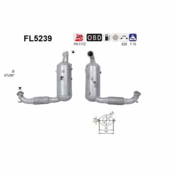 Filtro de partículas diésel, sistema de escape FL5239