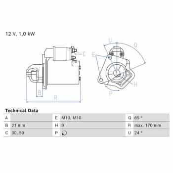 Motor de arranque / Arranque 0 986 028 080 Bosch