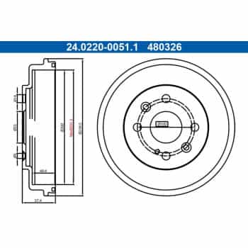 Tambor de freno 24.0220-0051.1 ATE