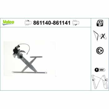Mecanismo de control de ventana 861140 Valeo