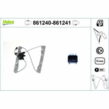Mecanismo de control de ventana 861240 Valeo