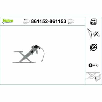 Mecanismo de control de ventana 861152 Valeo