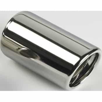 Punta de escape de acero inoxidable - redonda 80 mm - longitud 120 mm - conexión 45-60 mm