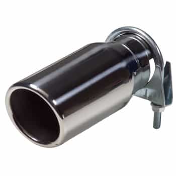 Punta de escape de acero inoxidable - redonda 76 mm - longitud 178 mm - conexión 40-58 mm