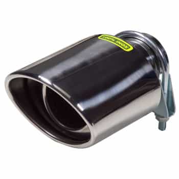 Embellecedor de escape de acero inoxidable - ovalado 117x85mm - longitud 178mm - conexión 45-64mm