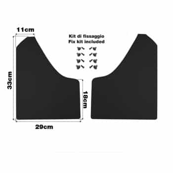 Juego de guardabarros universales Simoni Racing - Negro - incluye tornillos de montaje - ABS negro