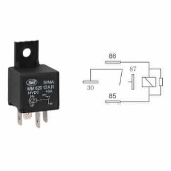 Relé miniatura con soporte de aislamiento, cableado 1A, estándar con resistencia 12 V, 40 A