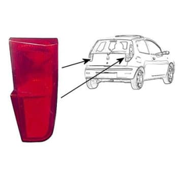 Catadioptre gauche dans le capot arrière 3 portes